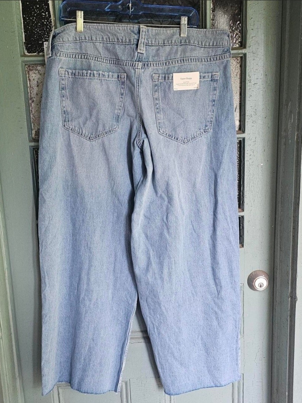 Hollister Super Baggy Wide Leg Light Wash Blue Jeans - Picture 5 of 6